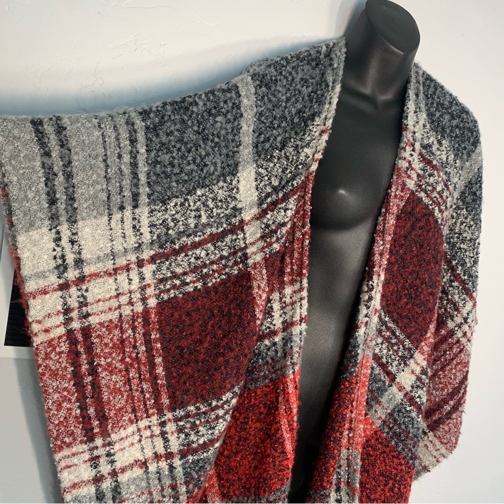 Woolrich Plaid Soft Fringe Shawl Blanket Wrap Poncho One Size *NWTS* Cozy - Picture 4 of 6